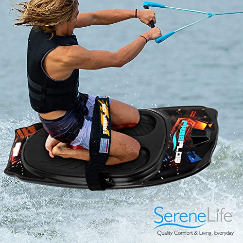 SereneLife Water Sport Kneeboard with Hook for Kids & Adults, Kneeboard with Strap for Boating, Waterboarding, Kneeling Boogie Boarding, Knee Surfing