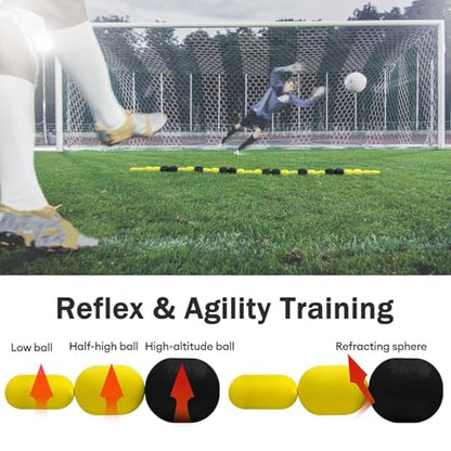Goalkeeper Training Equipment -13FT Goalie Single Line Deflector, Ball Deflector Soccer, Multiple Different Refraction Angles, Reflexes and Agility Training - size: 9 FT