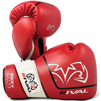 RIVAL Boxing RS2V 2.0 Super Sparring Gloves - Uses a Single Strap, Hook and Loop System Instead of Laces, Soft Inner Lining - size: 18 oz.