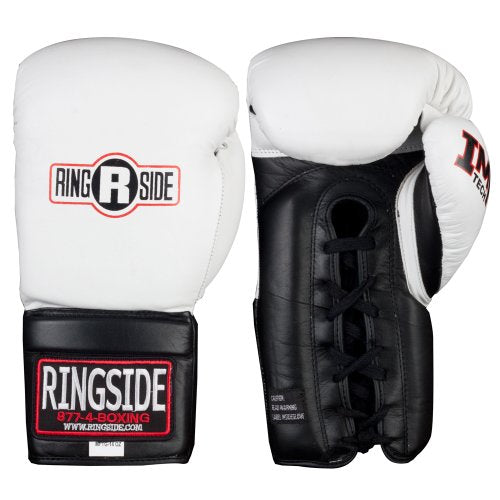 Ringside IMF Tech Lace-Up Sparring Boxing Gloves - color: White, size: 16-Ounce