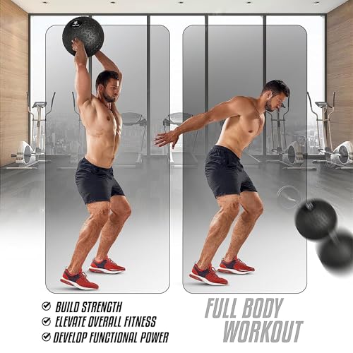 Yes4All Slam Balls, 10-40lb Weighted Ball Weight, Durable PVC Sand Filled Workout Dynamic Slam Ball for Strength Training, Triangle, Black, 30lbs - color: C. Triangle Black, style: F. 30lbs