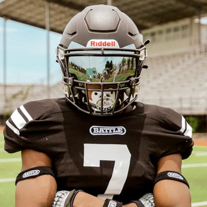 Battle Sports Binky Oxygen Football Mouthguard - Detachable Strap, Maximum Breathability, Works with Braces & No Boiling Required - color: Chrome Gold