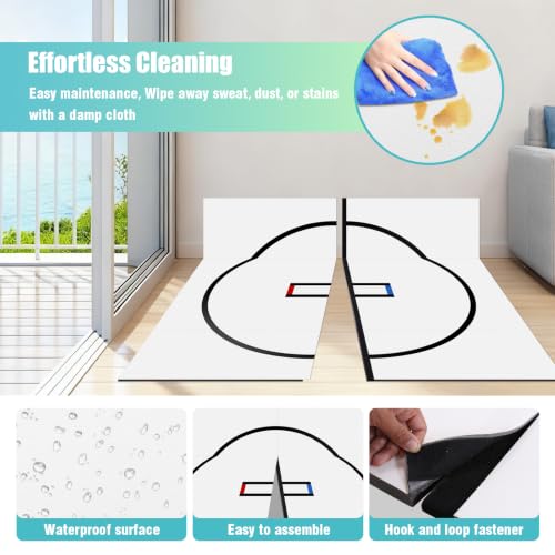 10' x 10' Wrestling Mat for Home, 1.2" Thick Foldable BJJ Mats for Home Gym, Anti-Slip MMA Jiu Jitsu Mats, Grappling Mats for Martial Arts & Judo Practice (White)
