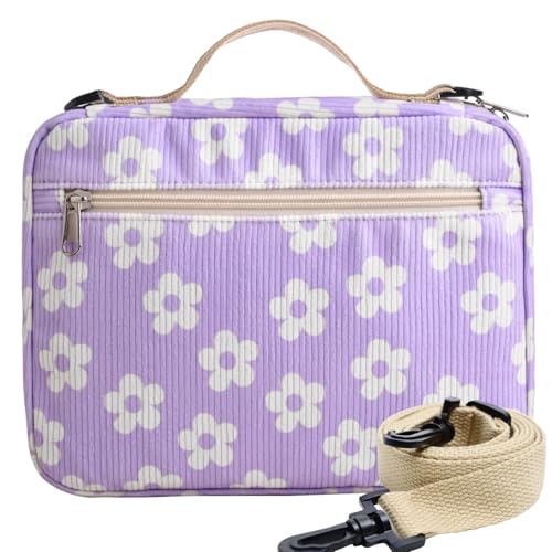 Bible Cover Case for Women Large Bible Cover for Girls Bible Study Supplies Accessories with Handle and Shoulder Strap | Durable - color: Flower-purple