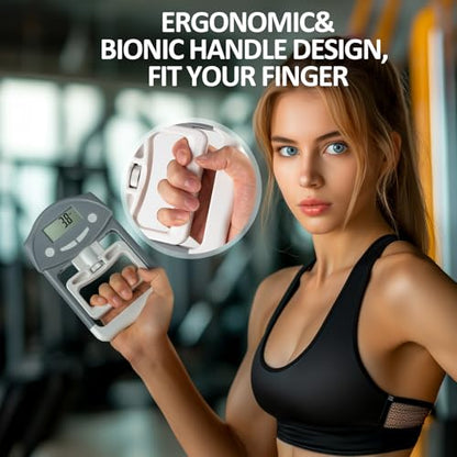 Hand Grip Strength Tester - 220lbs/100kg Digital Hand Dynamometer with High-Precision Strain Gauge, Electronic Handgrip Strength Testing Tool for Athletes, Seniors & Fitness Tracking - color: Blue