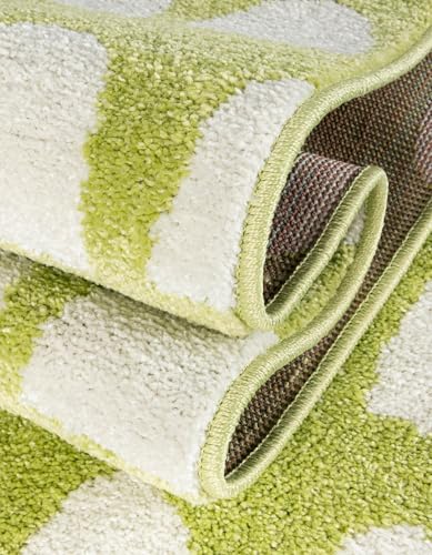 Rugs.com Whimsy Kids Collection Rug – 6 Ft Runner Pastel Green Medium-Pile Rug Perfect for Hallways, Entryways - color: Pastel Green, size: 2' x 6' Runner