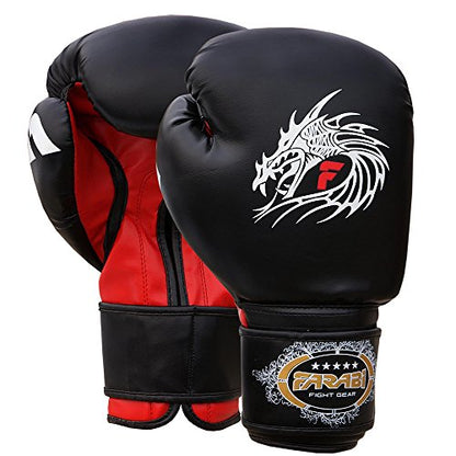 Farabi Pro Fighter Boxing Gloves Sparring Gym Bag Punching Focus Pad Mitts - color: Black Dragon, size: 12Oz