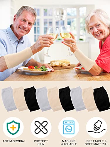 Janmercy 9 Pairs Arm Protectors for Thin Skin - color: Black, Gray, Beige