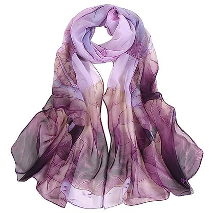 Chiffon Scarfs for Women Lightweight Scarf Shawl Fashion Scarves Sunscreen Shawls for Ladies - color: Purplegradient