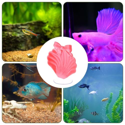Betta Fish Shell Bed, Betta Fish Hammock | Floating Shell Shaped Suction Cup Pad, for Shrimp Snails Frogs Goldfishes Guppy Koi Reptile Pet Tank Aquariums Area Home - color: Pink