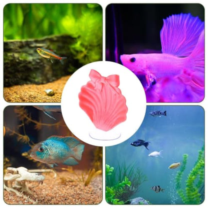 Betta Fish Shell Bed, Betta Fish Hammock | Floating Shell Shaped Suction Cup Pad, for Shrimp Snails Frogs Goldfishes Guppy Koi Reptile Pet Tank Aquariums Area Home - color: Pink