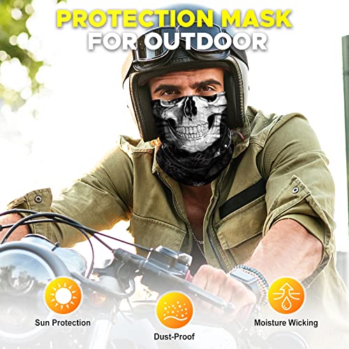 JOEYOUNG Headwear, Bandana, Neck Gaiter Head Wrap Headband Balaclava Magic Scarf - color: A-black