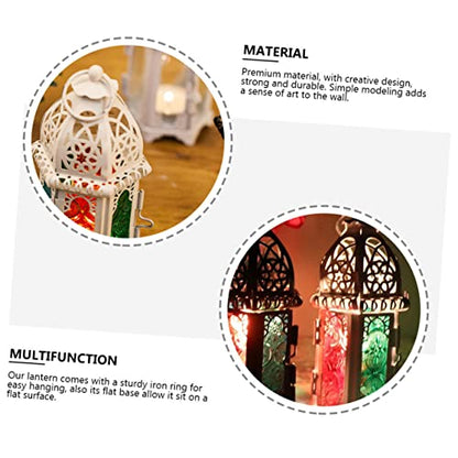 ORFOFE 2pcs Moroccan Style Candle Table Lamp Flickering Tea Lights Decorative Hanging Light for Home Decor