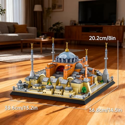 Hagia Sophia 대성당 빌딩 블록 장난감 랜드마크 건축 모델 키트 성인 청소년 및 수집가용 디스플레이 선물 세트 - style: 하기아 소피아 대성당