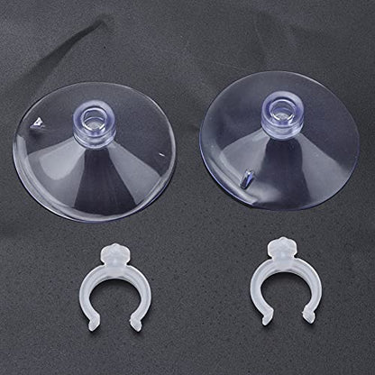 SUNGOOYUE Aquarium Hose Clamp Plastic Suction Cup Air Line Tube Holder for 12 to 16mm Transparent Pipe, 2 Cups 2 Clips, High Temperature Fixture for Fish Tank Tube Routing (Can clamp 16-22mm) - size: Can clamp 16-22mm