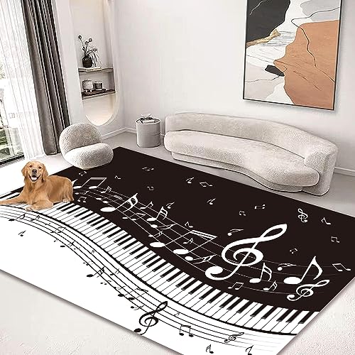 Large Area Rug Carpet Floor Washable Mats Rugs 5'x6' for Living Room Bedroom Home Decor Music Notes - color: Pattern4