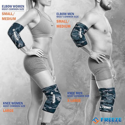 FreezeSleeve Ice & Heat Therapy Sleeve- Reusable, Flexible Gel Hot/Cold Pack, 360 Coverage for Knee, Elbow, Ankle, Wrist- Blue Camo, X-Large - color: Blue Camo, size: X-Large (Pack of 1)