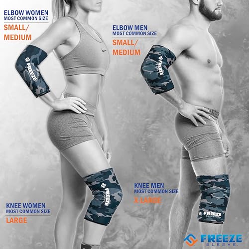 FreezeSleeve Ice & Heat Therapy Sleeve- Reusable, Flexible Gel Hot/Cold Pack, 360 Coverage for Knee, Elbow, Ankle, Wrist- Blue Camo, Large - color: Blue Camo, size: Large (Pack of 1)