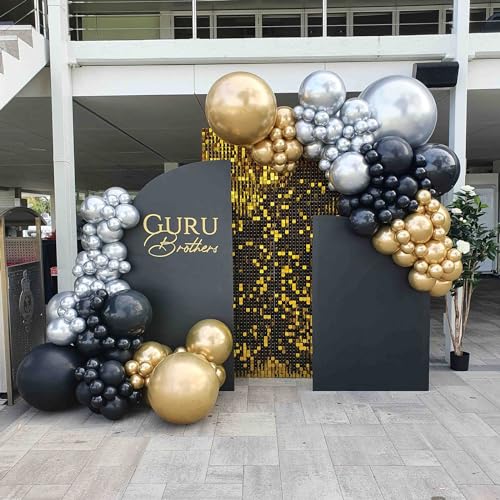 Voircoloria 90pcs Black Balloons Garland Arch Kit, 18 12 10 5 Inch - color: 04 Black, size: 5/10/12/18 inch - 90pcs