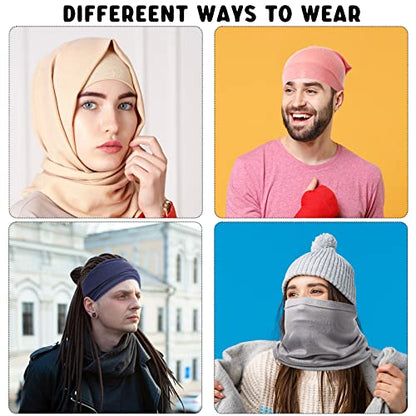 JenPen 18 Pcs Hijab Undercap Scarf Headwear Unisex Dreadlock Hat Turbans Women Stretch Under Caps Solid Color Hijab Cap - color: Dark Color