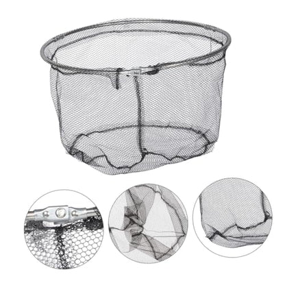 Beaupretty 4pcs Foldable Fishing Net Heads Stainless Steel Landing Net Replacement with Deep Black Mesh 40cm for Freshwater and Saltwater Anglers
