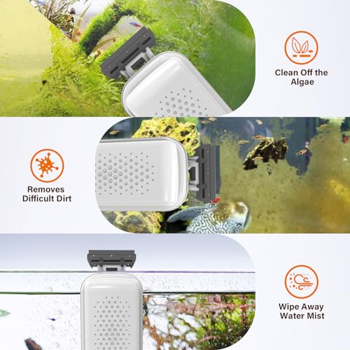 fishkeeper Magnetic Aquarium Fish Tank Glass Cleaner, Large for 0.5-0.67in | Exquisite & Super Strong Magnetism, Double Side Floating Algae Scraper Cleaning Tools forAcrylic and Glass Tanks - size: L (for 0.5" - 0.67" glass)