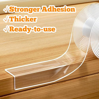 Clear Edge Protector Strip Sharp Edge Wrap Cover Tape,1.18 in x 9.84 FT,Self Adhesive Protective Bumper Guards for Cabinet Door Desk Glass Table Bed Furniture, Kitchen Countertop, Waterproof - size: 1.18in x 9.84FT