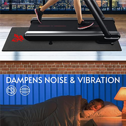Bike Mat Compatible with Peloton Bike, 6mm Floor Protector | 6mm bike mat compatible with Peloton bike, providing non-slip waterproof protection for hardwood or carpet - size: 36x72", style: Logo Style