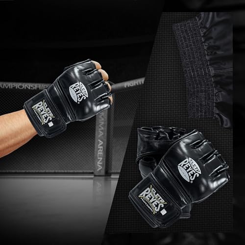 CLETO REYES Black Mamba MMA Competition Fight Gloves for Men and Women, Cowhide Leather, Black - size: Small