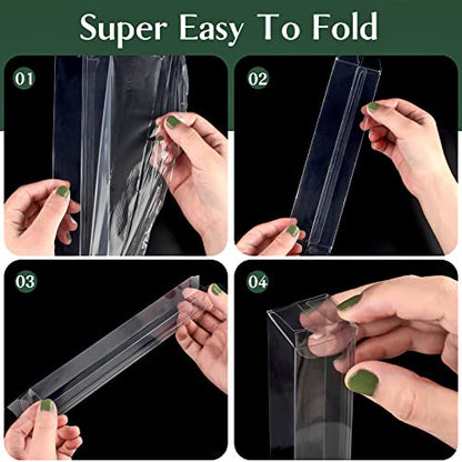45 PCS Clear Pretzel Rod Boxes 1x1x8 Inches Gumball Tubes Box for 8, Individual Treat Box Transparent Plastic Candy Party Favor Boxes - color: 1x1x8 Inch
