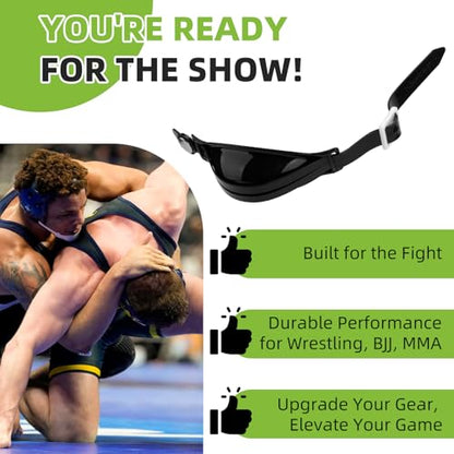 Universal Wrestling Chin Cup Strap Replacement for Wrestling Headgear Chin Cup & Adjustable Strap Kit, Secure Non-Slip Fit for Wrestling, MMA, BJJ - Black