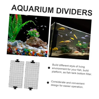 Abaodam 1set Fish Tank Divider Aquarium Separator for Fish Isolation High-Transparency Mesh Panels Includes Cups for - color: Black