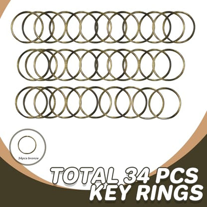 Keychain, 68PCS Swivel Snap Hooks with Key Rings, Metal Lobster Claw Clasp,34PCS Keychains Clips Hooks and 34PCS Key Chain Rings,Keychain Rings for DIY Crafts,Jewelry Making (Bronze) - color: bronze
