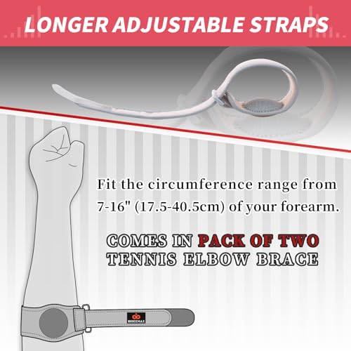 Elbow Brace for Tendonitis and Tennis Elbow Strap for Women Men, 2 Pack Golfers Elbow Brace Counterforce Band with Compression Pad, Effective Tendon Pain Relief, Pink - color: Pink