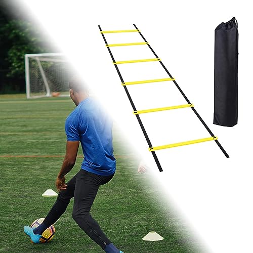 Agility Ladder Football Speed Training Equipment Soccer and Strength Nylon PP Material Suitable for Kids Adults Athletes, 300cm 6 Sections