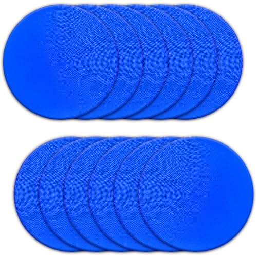 12/24Pcs Poly Spot Markers 4 inch/9 inch Non-Slip Rubber Agility Training Markers Floor Dots Flat Field Cones for Football Basketball Soccer School Exercise Drills Gym Dance Practice 6 Colors - style: 9 inch 12 Pcs Blue (PVC)