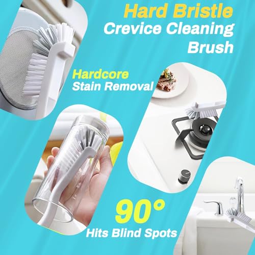 Potanro Ice Machine Cleaner Brush Sets,14Pcs Ice Maker Cleaner Tools | Gap Crevice Cleaning Brushes Tools Small Spaces, Scrub Sponge, Thin Brush for Countertop,Cleaning Window Track, Straw, Bottle