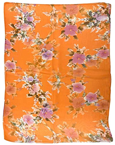 Xyueanlo Scarfs for Women Lightweight Scarves Fashion Print Floral Pattern Scarf Shawls - color: P-orange