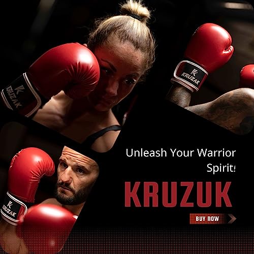 Kruzak Boxing Gloves for Men & Women, Sparring & Kickboxing Gloves, Muay Thai & MMA Gloves, 8-16 oz - color: Red, size: 12 oz