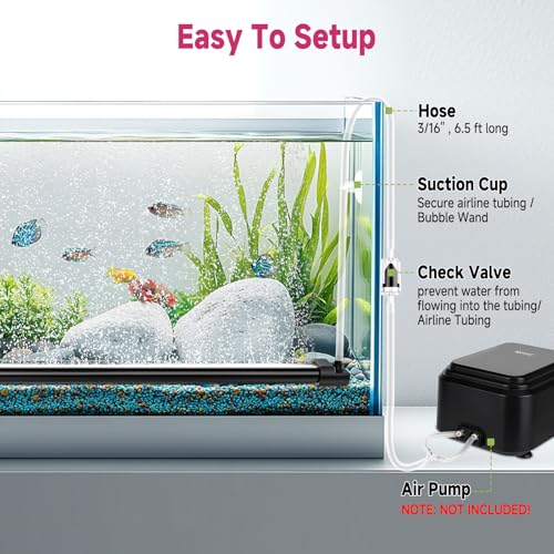 hygger Aquarium Bubble Curtain Wall, Quiet Fish Tank Air Stone with Accessories, High Dissolved Aquarium Bubbler Oxygen Diffuser Decoration for Freshwater & Saltwater - size: 2-PACK 7.9-IN