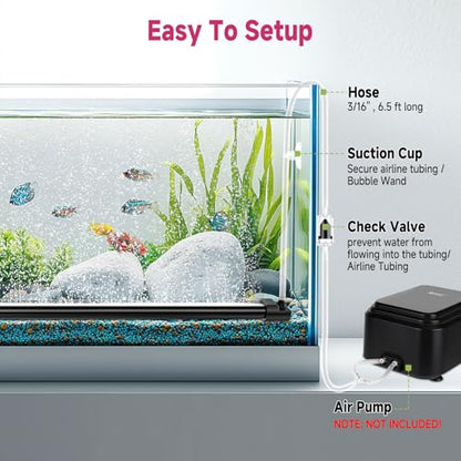 hygger Aquarium Bubble Curtain Wall, Quiet Fish Tank Air Stone with Accessories, High Dissolved Aquarium Bubbler Oxygen Diffuser Decoration for Freshwater & Saltwater - size: 29.5-IN Long