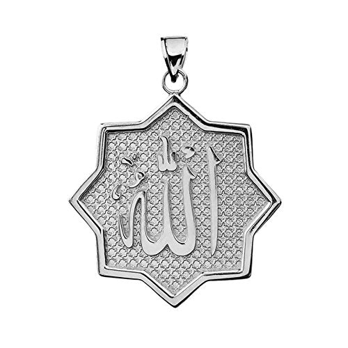 Claddagh Gold Solid Sterling Silver Islamic Allah Star Charm Pendant