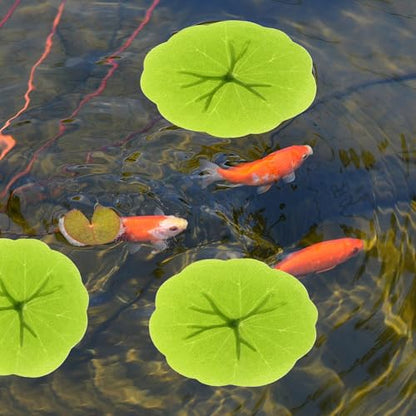Wakauto 40pcs 6cm Artificial Floating Water Lily Pads Imitation Lotus Leaves Simulation Pond Decor for Aquarium Fish Tank and Garden Home Display