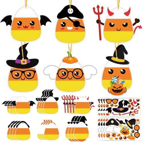24Pcs Halloween Craft Kit for Kids, DIY Candy Corn Stickers (Cute) - style: Candy Corn Cute