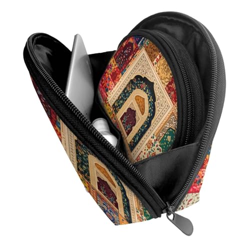 Ramadan Theme Showcases Vibrant Islamic 2-Piece Shell Makeup Bag Set, Large Capacity Travel Cosmetic Bag For Women With Zipper, Waterproof Polyester Toiletry Organizer Pouch For Purse, Travel - color: Ramadan Theme Showcases Vibrant Islamic