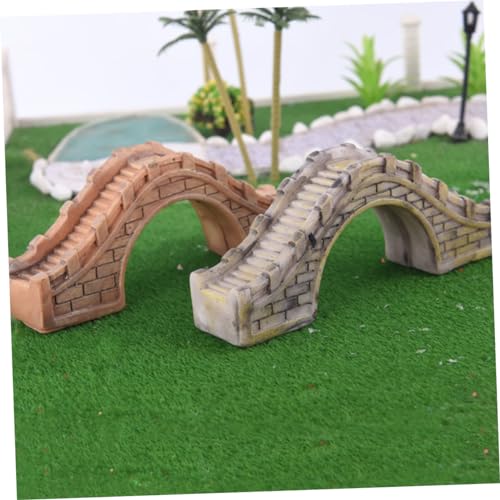 Holibanna 2pcs Artificial Landscape Bridge Ornament Resin Arch Bridge Aquarium Supplies for Fish Tank Decor