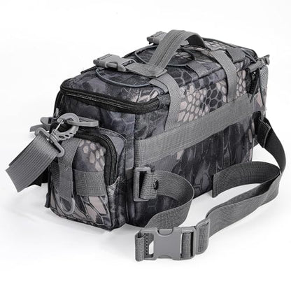 Sougayilang Fishing Tackle Bags with 3600 Tackle Tray - Fishing Tackle Storage Bags for Saltwater or Freshwater Fishing Gear - Padded Shoulder Strap - Tackle Box Bag Fishing Bag(Grey) - color: Grey with a 3600 Tackle Tray