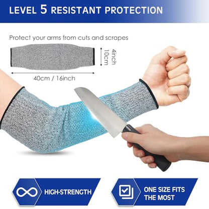 Geyoga Arm Sleeves Guards Cut Resistant HPPE,X-Large,Hppe,Black, Gray - color: Gray, size: Large, style: Hppe