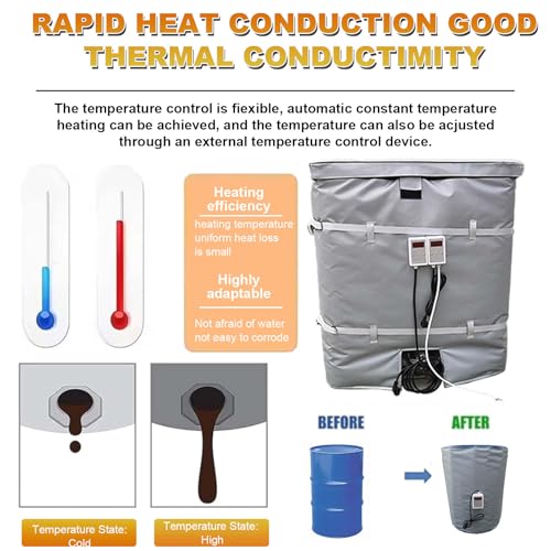 Ibc Heating Blanket, Ibc Portable/Oil Tank Heater Blanket,Oil Drum Heating Blanket,2000w/4000w Heating Blanket With Digital Display,Adjustable Temperature,Suitable Plastic Tanks,Oil Drums 1000L - size: 1000L