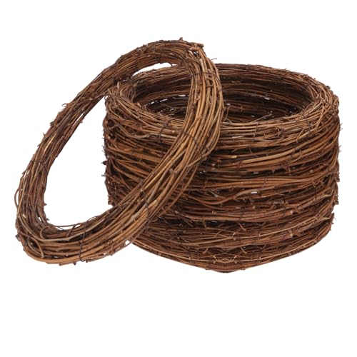 7 Pcs 12 Inch Natural Grapevine Wreath Set - size: 7 Pcs 12 Inch Brown